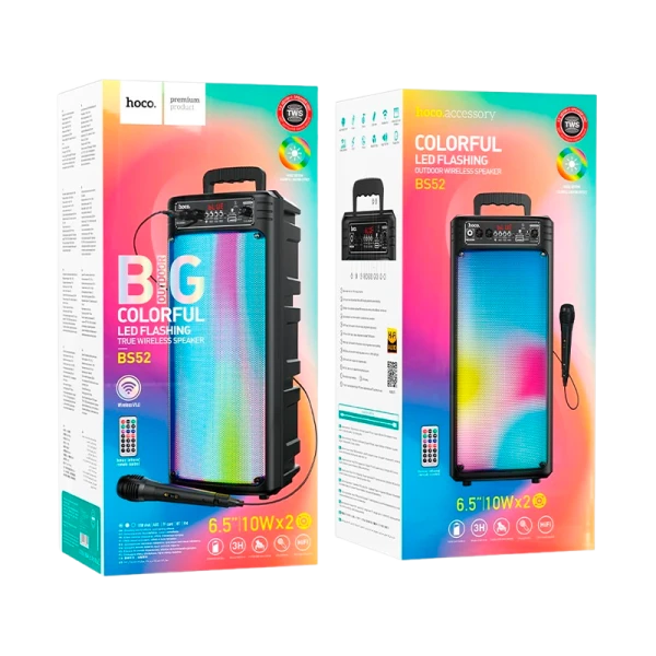 Портативная колонка HOCO BS52 bluetooth 5.0 microSD караоке черный (1/6)