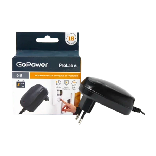 З/У для свинцово-кислотных аккумуляторов 6V GoPower ProLab 6 1.0A (1/100)