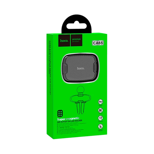 Держатель автомобильный HOCO CA65 в воздуховод магнит черный (1/180)