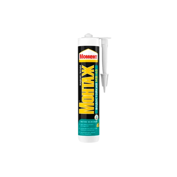 Монтажный клей Момент МОНТАЖ МВ-40 300г водостойкий (1/12)