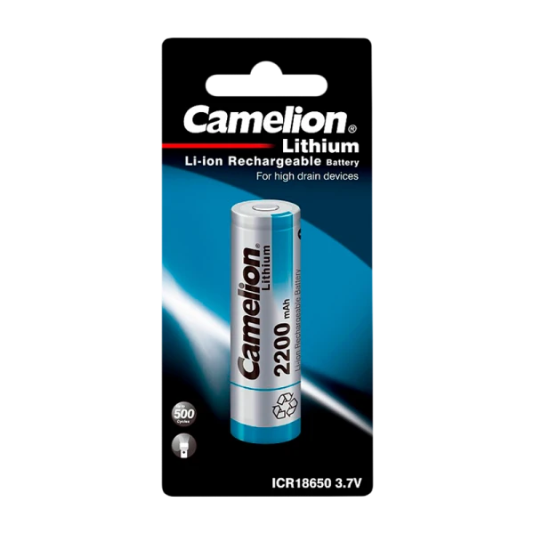 Аккумулятор Li-ion Camelion ICR18650 BL1 2200mAh без защиты (1/12/144)