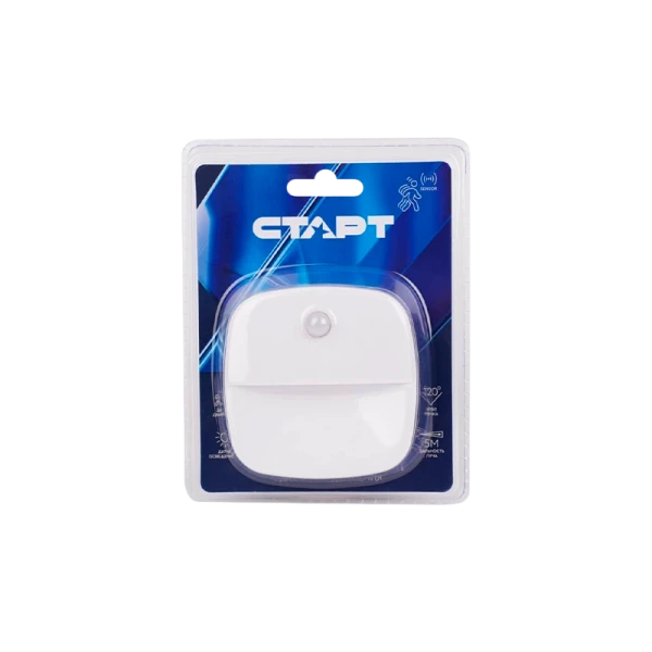 Светильник пушлайт Старт PL-3led-SR C1 1W датчик движения белый (1/30/120)