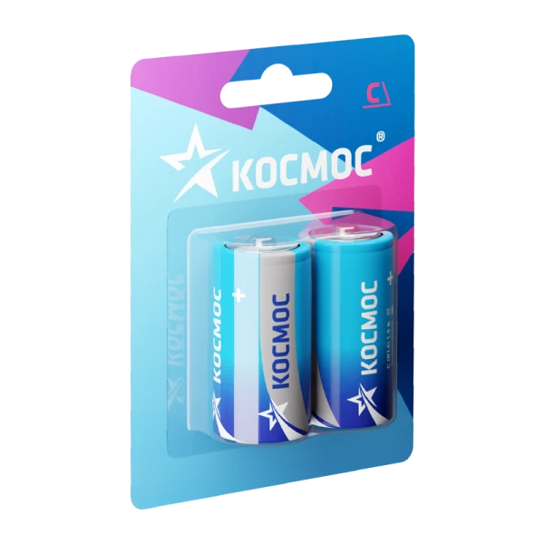 *Батарейка Космос R14 C BL2 Zinc Carbon 1.5V (2/24/192) 