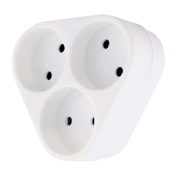 Сетевой переходник Старт 3р.Б/З белый (1/30/60)