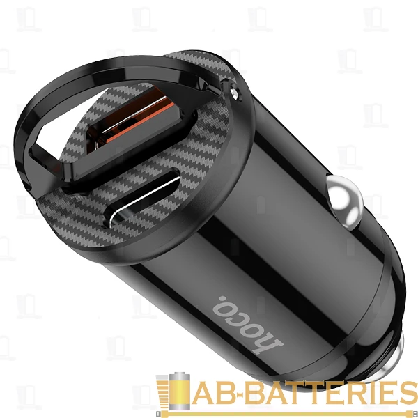 Автомобильное З/У HOCO NZ2 1USB/Type-C 4.8A 30W QC3.0 черный (1/12/120)