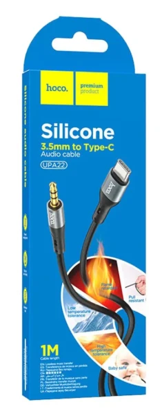 Кабель AUX HOCO UPA22 Jack 3.5mm (m)-Type-C (m) 1.0м силикон черный (1/31/310)