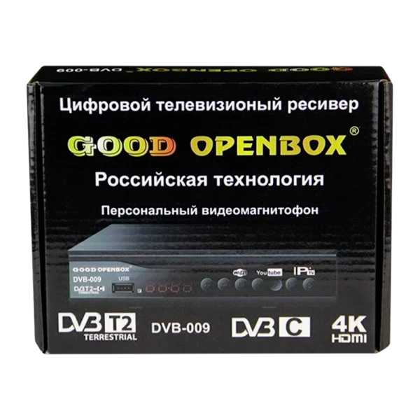 Приставка для цифрового ТВ Openbox DVB-009 DVB-T/T2 металл черный (1/60)