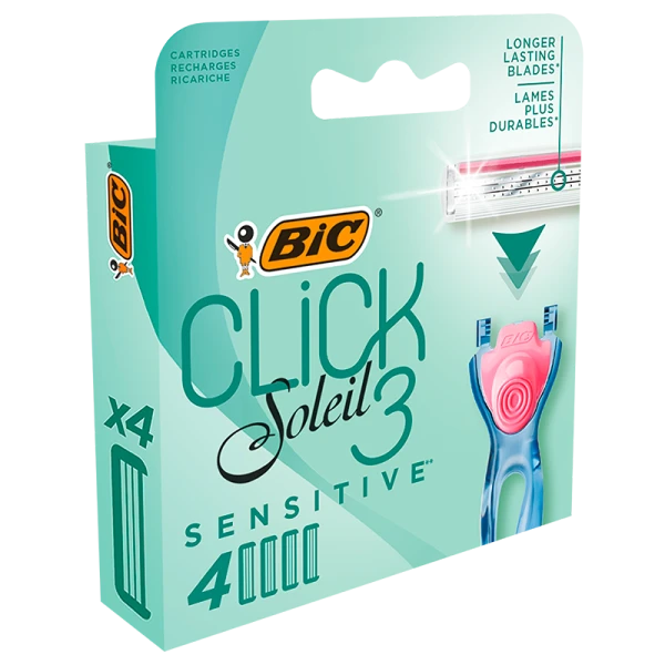Сменные кассеты BIC "CLICK SESITIVE 3" 3 лезвия 4шт. (цена за 1 шт) (4/24/96)