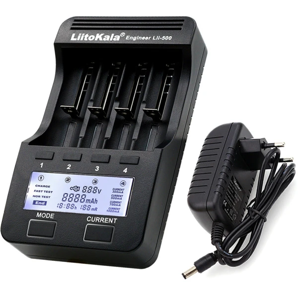 З/У для аккумуляторов LiitoKala Lii-500 AA/AAA/C Ni-MH/Ni-Cd/Li-ion/LiFePO4 4 слота