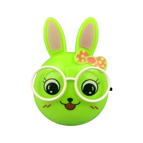 Ночник Camelion NL-241 "Зайцы очкарики" 1LED 0.5W 4.5V в розетку зеленый (1/24/72)