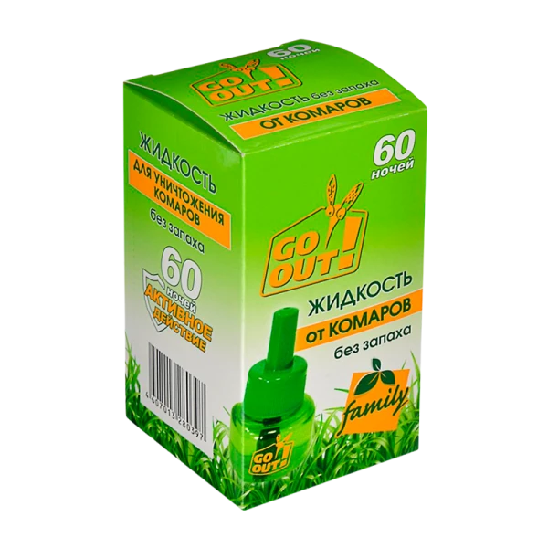 Жидкость от комаров Go Out 60 ночей без запаха 30мл (1/24/224)