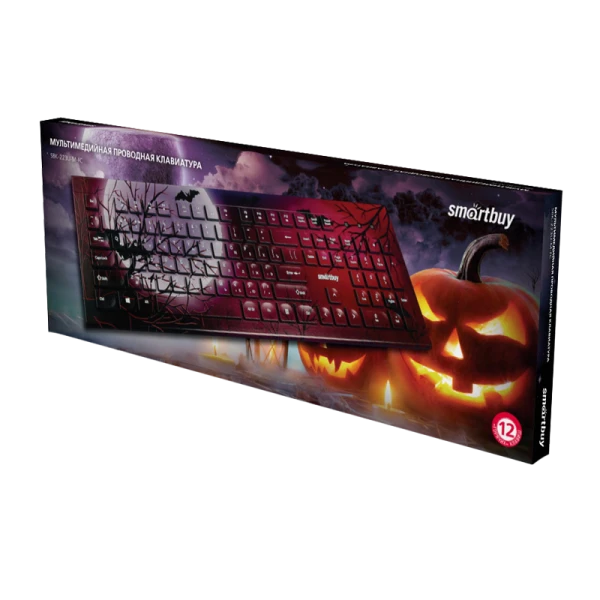Клавиатура проводная Smartbuy 223 Moon классическая USB 1.5м мультимед. черный (1/20)