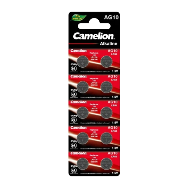 Батарейка Camelion G10/LR1130/LR54/389A/189 BL10 Alkaline 1.5V (10/100/3600)