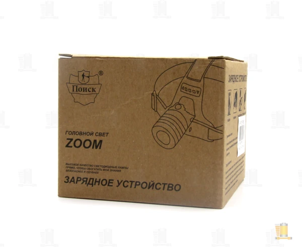 Фонарь налобный Без бренда 173-P50 от аккумулятора 3 режима+ZOOM черный