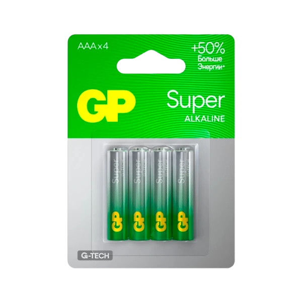 Батарейка GP Super G-Tech LR03 AAA BL4 Alkaline 1.5V (4/40/160) R