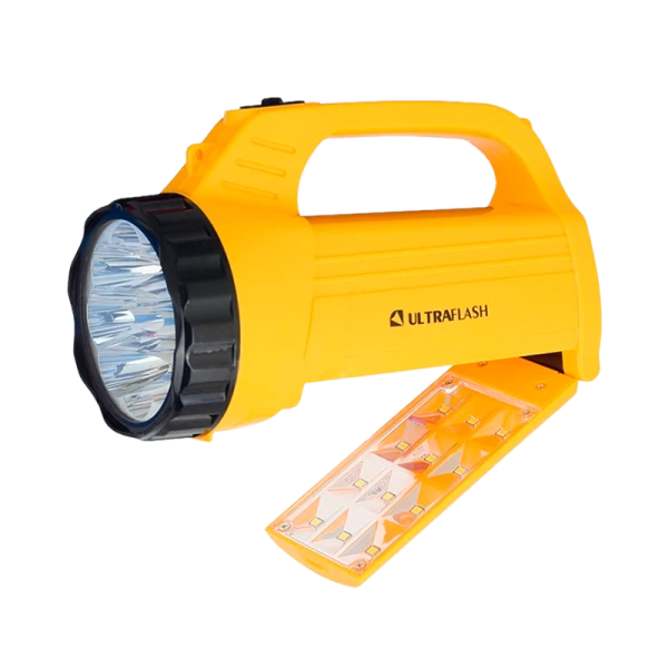 Фонарь туристический Ultraflash LED3819CSM 1.2W 9LED+12SMD от аккумулятора IP22 2 режима желтый (1/4