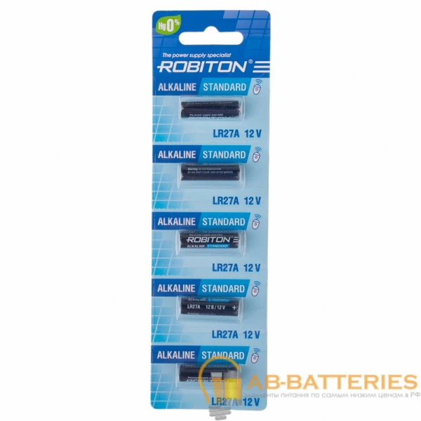 Батарейка ROBITON STANDARD R-27A-BL5 27A BL5 (5/120/1140)