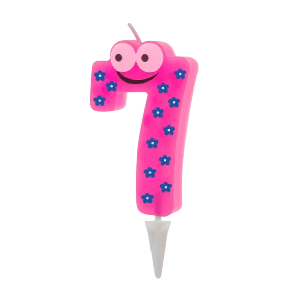 Свеча детская для торта, цифра 7, 1 шт. в упаковке, PATERRA (1/24)