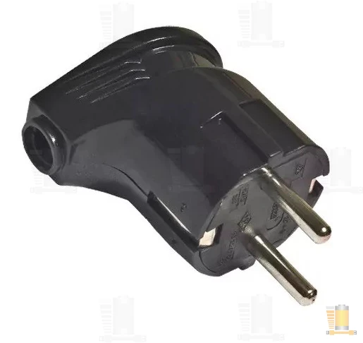 Вилка Smartbuy, угловая с заземлением черная 16А 250В