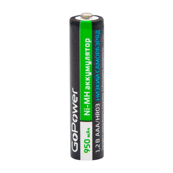 Аккумулятор предзаряженный RTU GoPower HR03 AAA BL2 NI-MH 950mAh (2/20/320)