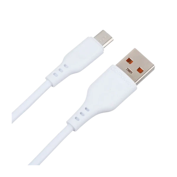 *Кабель GoPower GP01M USB (m)-microUSB (m) 1.0м 2.4A ПВХ белый (1/200/800) 