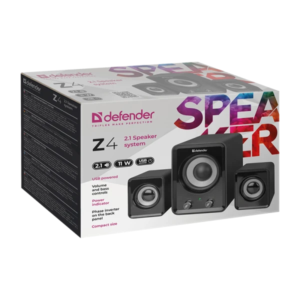 Колонки 2.1 Defender Z4 11W USB+Jack 3.5мм черный (1/12)