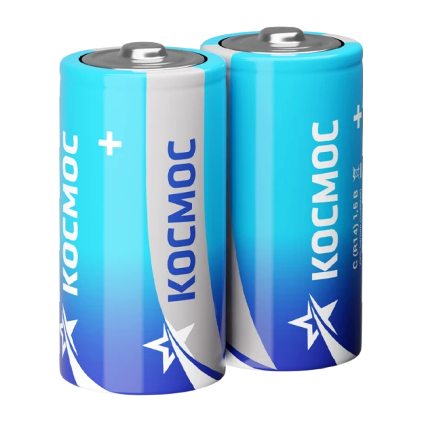 *Батарейка Космос R14 C Shrink 2 Zinc Carbon 1.5V (2/24/288) 
