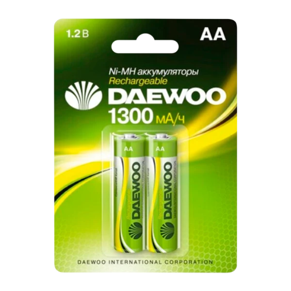 Аккумулятор бытовой Daewoo HR6 AA BL2 NI-MH 1300mAh (2/20/100)