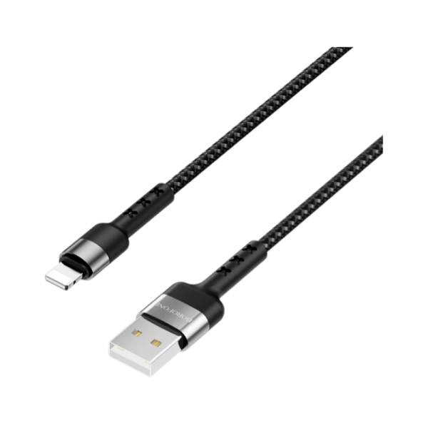 Кабель Borofone BX34 USB (m)-Lightning (m) 1.0м 2.4A нейлон черный (1/360)