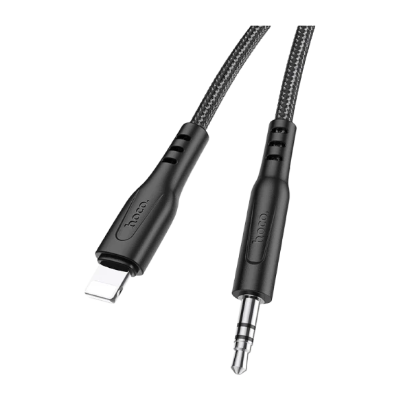 Кабель AUX HOCO UPA18 Jack 3.5mm (m)-Lightning (m) 1.0м TPE черный (1/31/310)