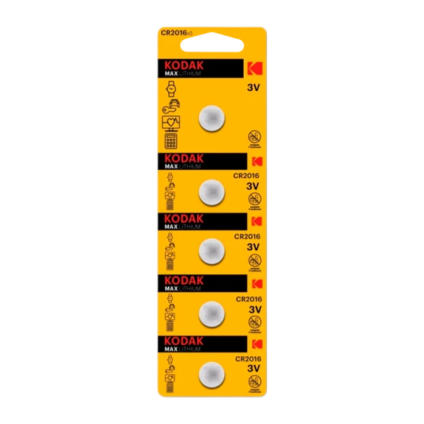 Батарейка Kodak MAX CR2016 BL5 Lithium 3V (5/60/360/69120)