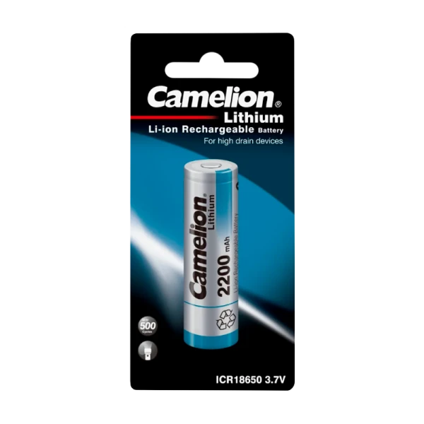 Аккумулятор Li-ion Camelion 18650 BL1 2200mAh без защиты (1/24/216)