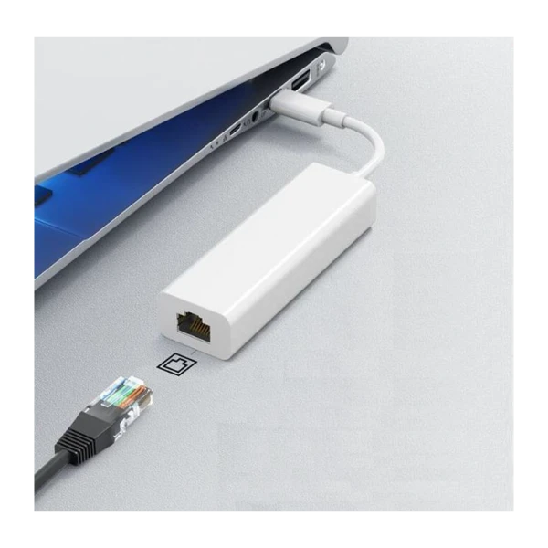 Адаптер GoPower Type-C (m)-RJ-45 (f) 100 мб/с белый (1/200)