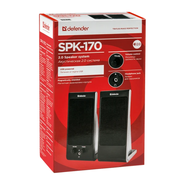 Колонки 2.0 Defender SPK-170 4W USB черный (1/40)