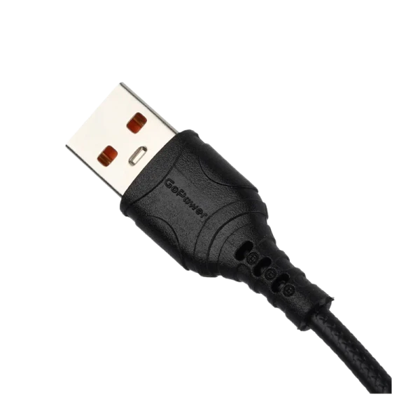 *Кабель GoPower GP06M USB (m)-microUSB (m) 1.0м 2.4A ПВХ черный (1/200/800) 