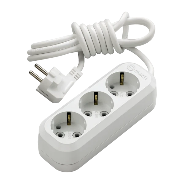 Удлинитель Makel 3р.С/З 2.0м белый MGP132 (1/12)