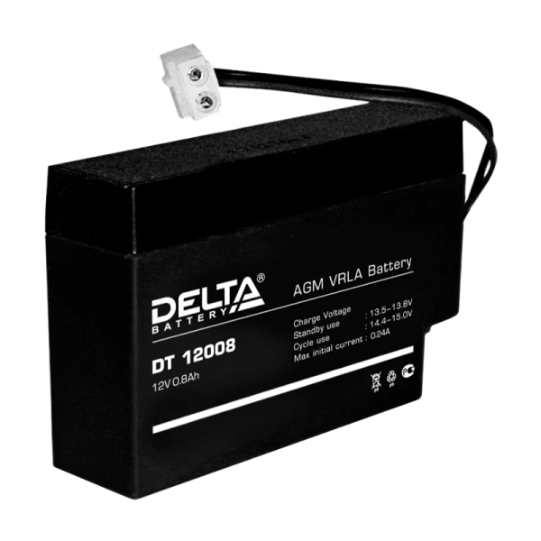 Аккумулятор свинцово-кислотный Delta DT 12008 Т13 12V 0.8Ah (1/20)