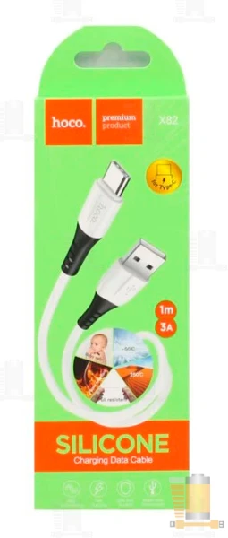 Кабель HOCO X82 Type-C (m)-Type-C (m) 1.0м 3.0A 60W силикон белый (1/31/310)
