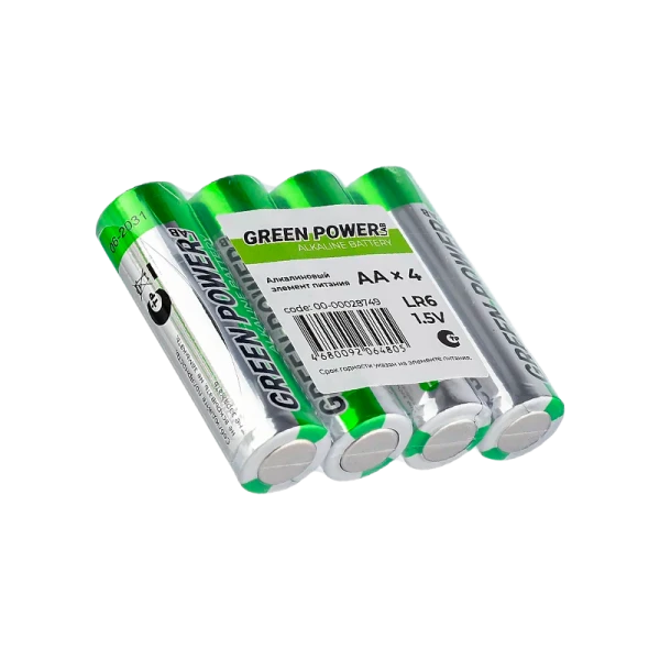 Батарейка GREEN POWERlab LR6 AA Shrink 4 Alkaline 1.5V (4/40/1000)