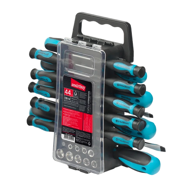 Набор отверток и головок 44 предмета, SL, PH, TORX, головки, магнит, CR-V, Smartbuy Tools/10