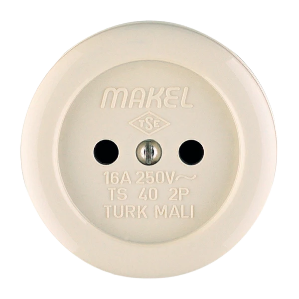 Розетка накладная Makel 1гн. Б/З 16012 (1/25)