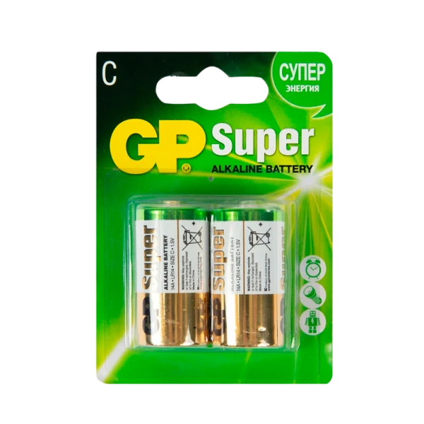 Батарейка GP Super LR14 C BL2 Alkaline 1.5V (2/20/160) R