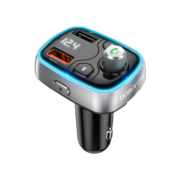 FM-трансмиттер Borofone BC32 2USB microSD bluetooth 5.0 черный (1/20/80)