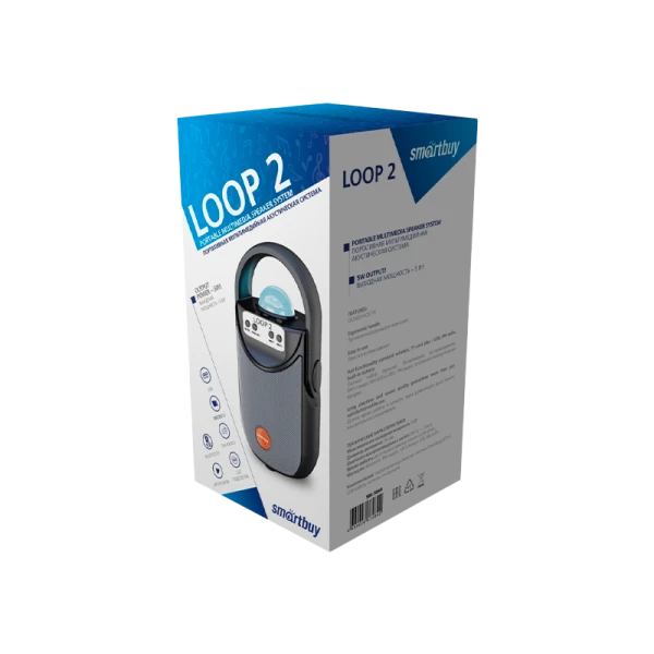 Портативная колонка Smartbuy LOOP 2 bluetooth 5.0 SD FM черный (1/50)