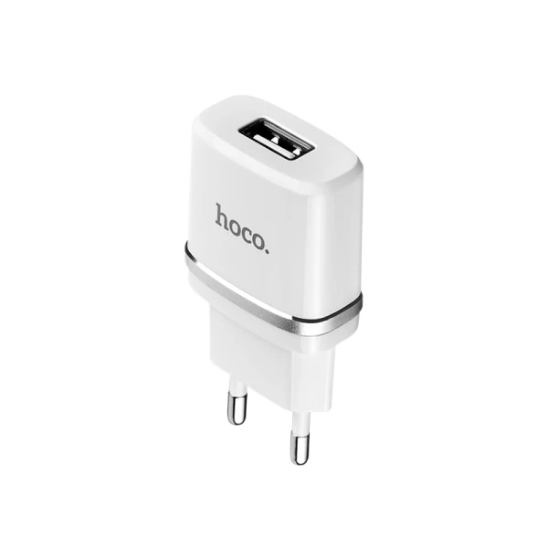 Сетевое З/У HOCO C11 1USB 1.0A с кабелем microUSB белый (1/10/100)