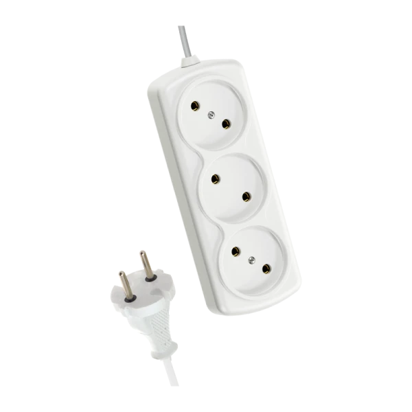 *Удлинитель Космос 3р.Б/З 6A 1.5м ШВВП 2x0.75мм белый (1/60) 