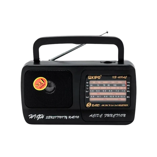 Радиоприемник KIPO KB-308AC пластик Jack3.5 черный (1/40)