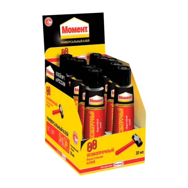 Клей Момент 88 30мл универсальный особопрочный BOX10 шоу-бокс (10/120/3840)