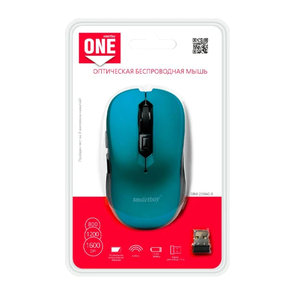 Мышь беспроводная Smartbuy 200AG классическая USB синий (1/40)