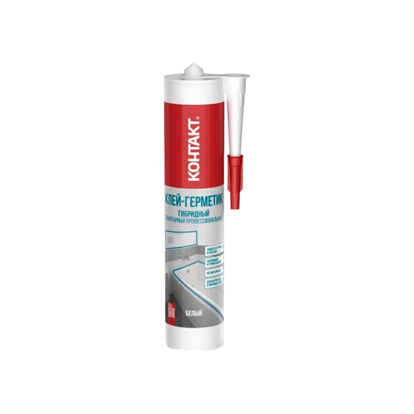 *Герметик Контакт 290мл гибридный санитарный профессиональный белый (1/12) 